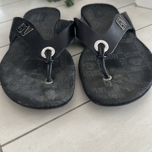 Versace Shoes Versace Black Gv Thong Sandals Poshmark